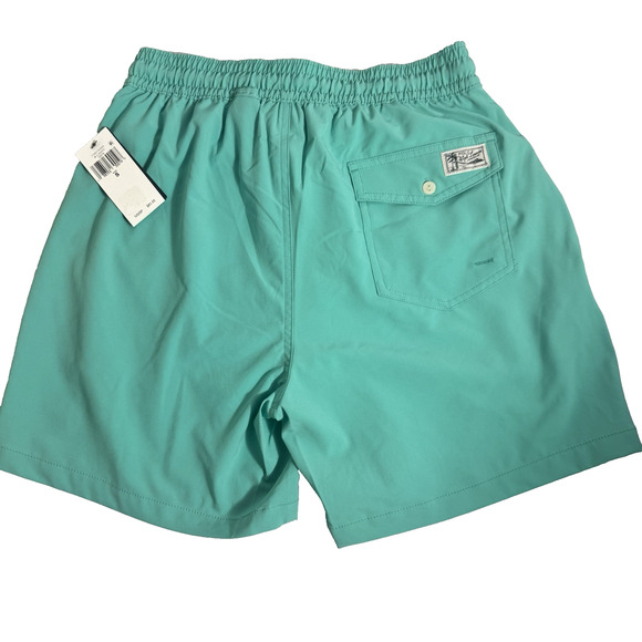 Polo Ralph Lauren Men's Small Green Solid Polo Swim Trunks - Picture 2 of 9